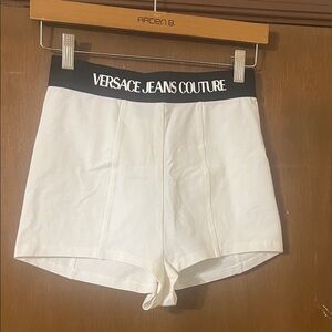 Versace Jeans Couture Black and White High Waist Shorts